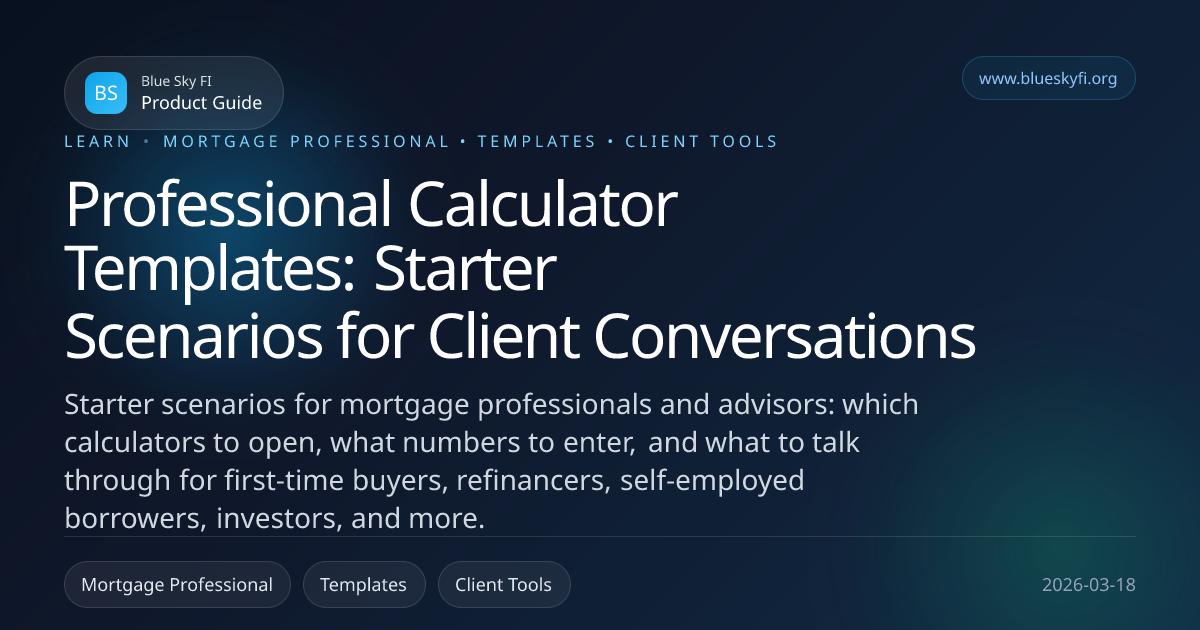 Professional Calculator Templates: Pre-Built Scenarios for Client ...